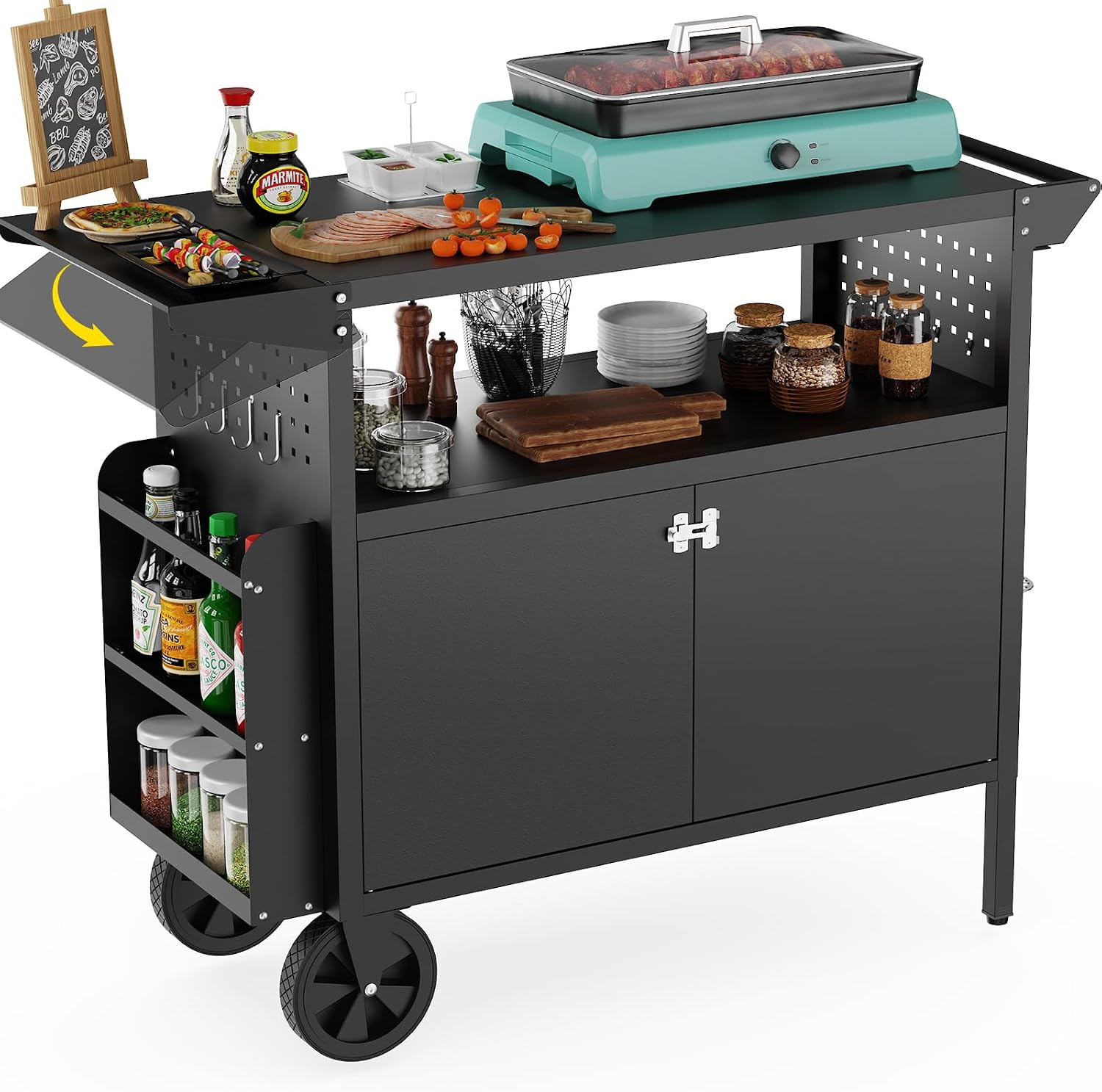 Commercial Kitchen Organization - Carrinho de Churrasco para Exterior com