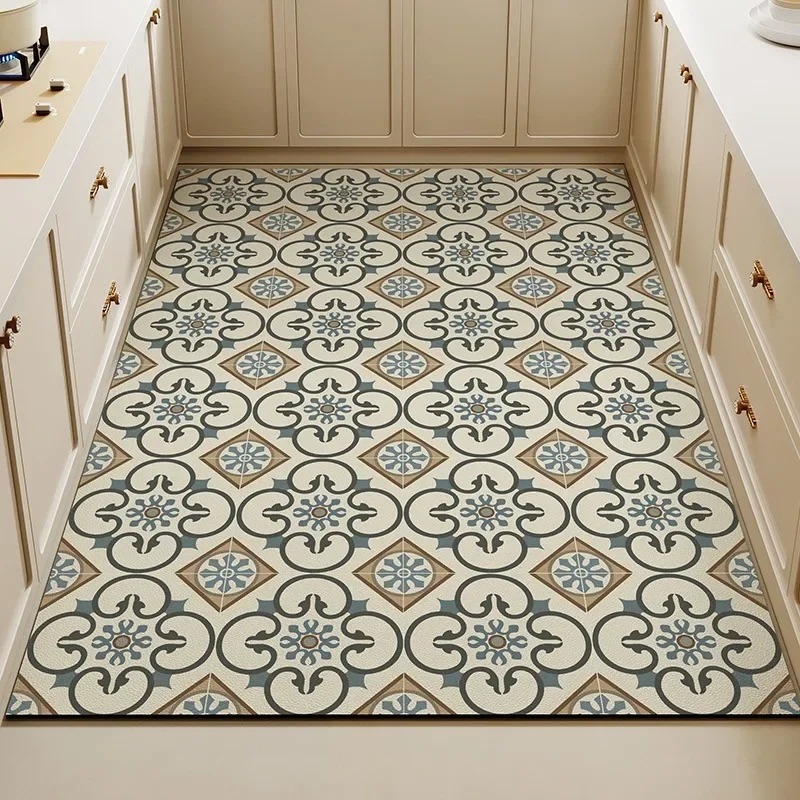 Commercial Kitchen Tile Flooring - Tapete de Cozinha Vintage com Estampa