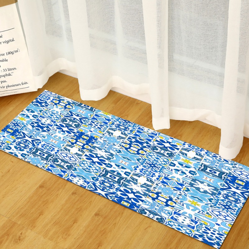 Commercial Kitchen Tile Flooring - Tapete Longo com Padrão de Azulejos