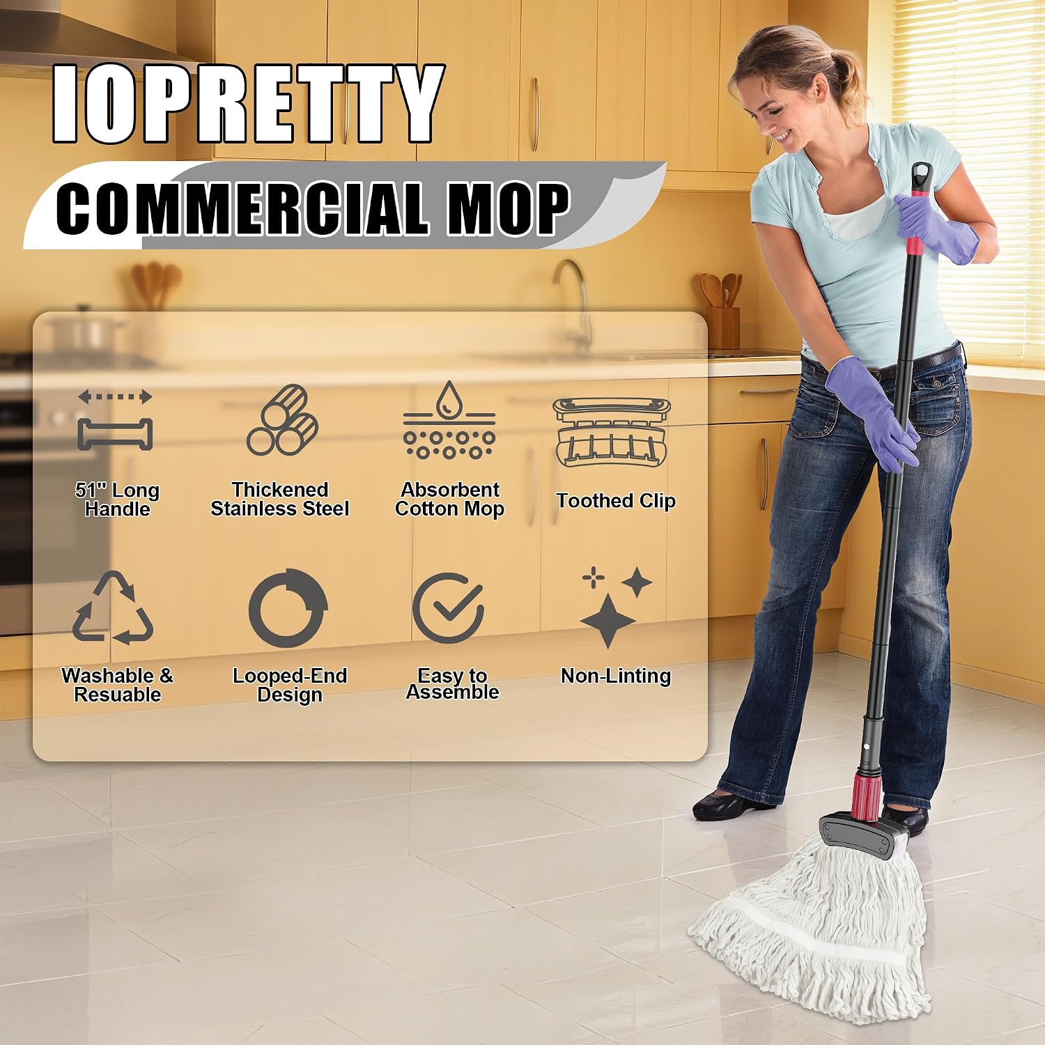 Mop Comercial para Limpeza de  - Commercial Kitchen Tile Flooring avaliação e preço