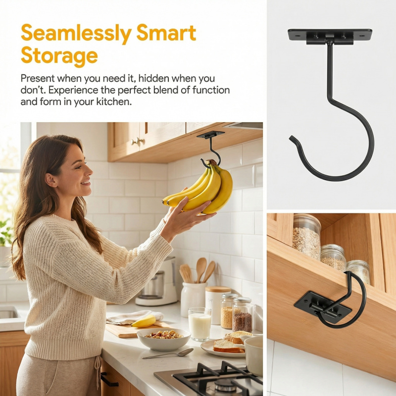 Gancho Adesivo de Metal Preto  - Commercial Kitchen Organization avaliação e preço
