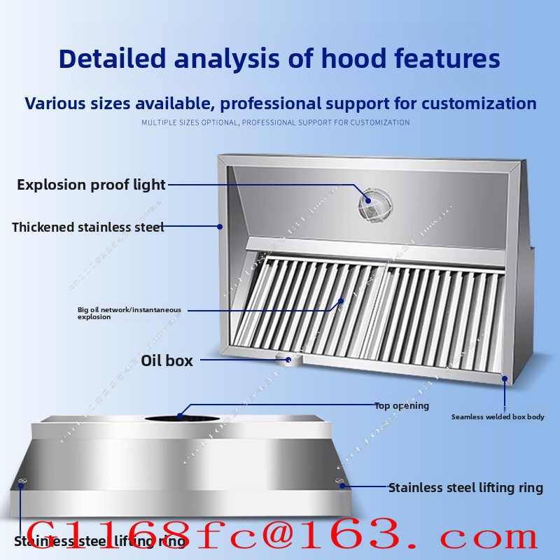 Coifa de Aço Inoxidável para C - Commercial Kitchen Hoods avaliação e preço